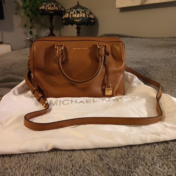 Michael Kors Brown/Tan Leather Satchel - Picture 2 of 13